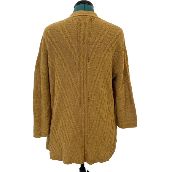 J Jill Sweater Womens Small Chartreuse‎ Cardigan Open Front Knit - Picture 5 of 10